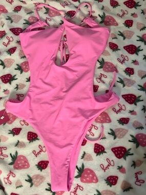 Pink Monokini Cutout Swimsuit L